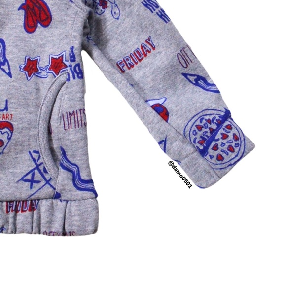 NWT Joe Fresh Toddler Gray & Purple Graphic Hoodie - Picture 3 of 11